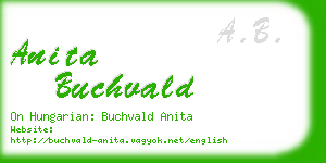 anita buchvald business card